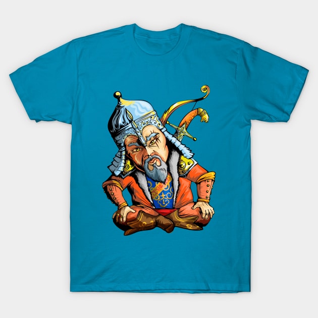 Japanese Chinese eastern warrior T-Shirt by Mako Design 